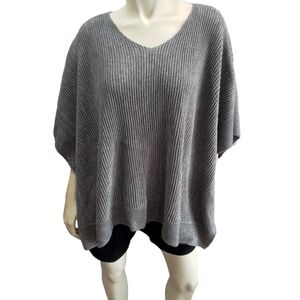Knit Poncho Gray Xs/s Oversized by Loft